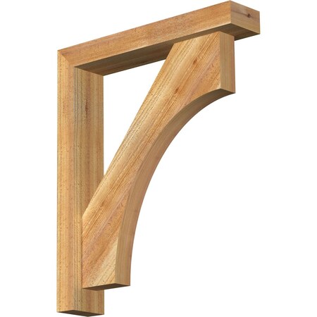 Ekena Millwork Westlake Block Rough Sawn Bracket w/ Offset Brace, Western Red Cedar, 4"W x 20"D x 24"H BKT0402X20X24WTL05RWR